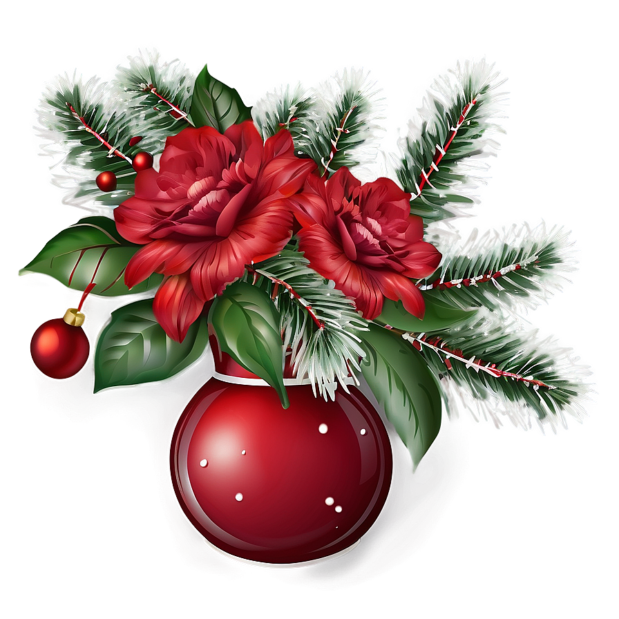 Holiday Themed Flower Vase Png Tql PNG image