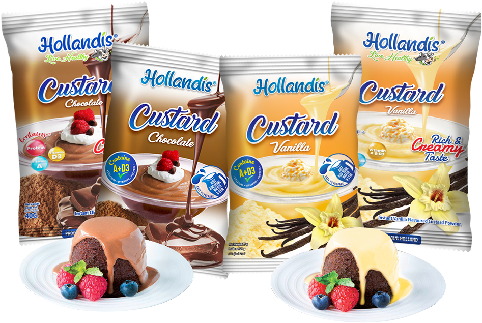 Hollandis Custard Powder Varieties PNG image