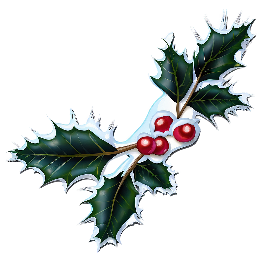 Holly And Snow Png 05252024 PNG image