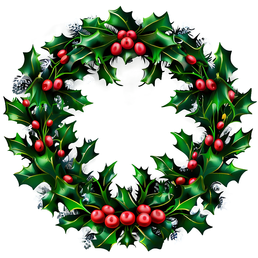 Holly Wreath Png 05252024 PNG image