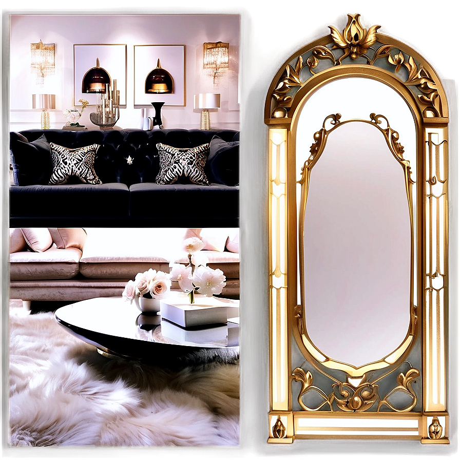 Hollywood Glam Living Room Png 05242024 PNG image