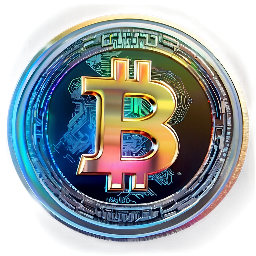 Holographic Crypto Coin Png 82 PNG image