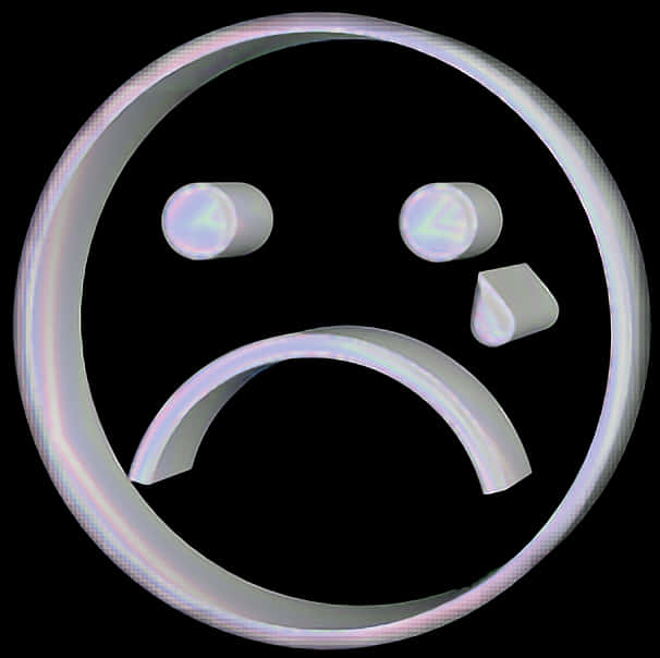 Holographic Sad Face Emoji PNG image