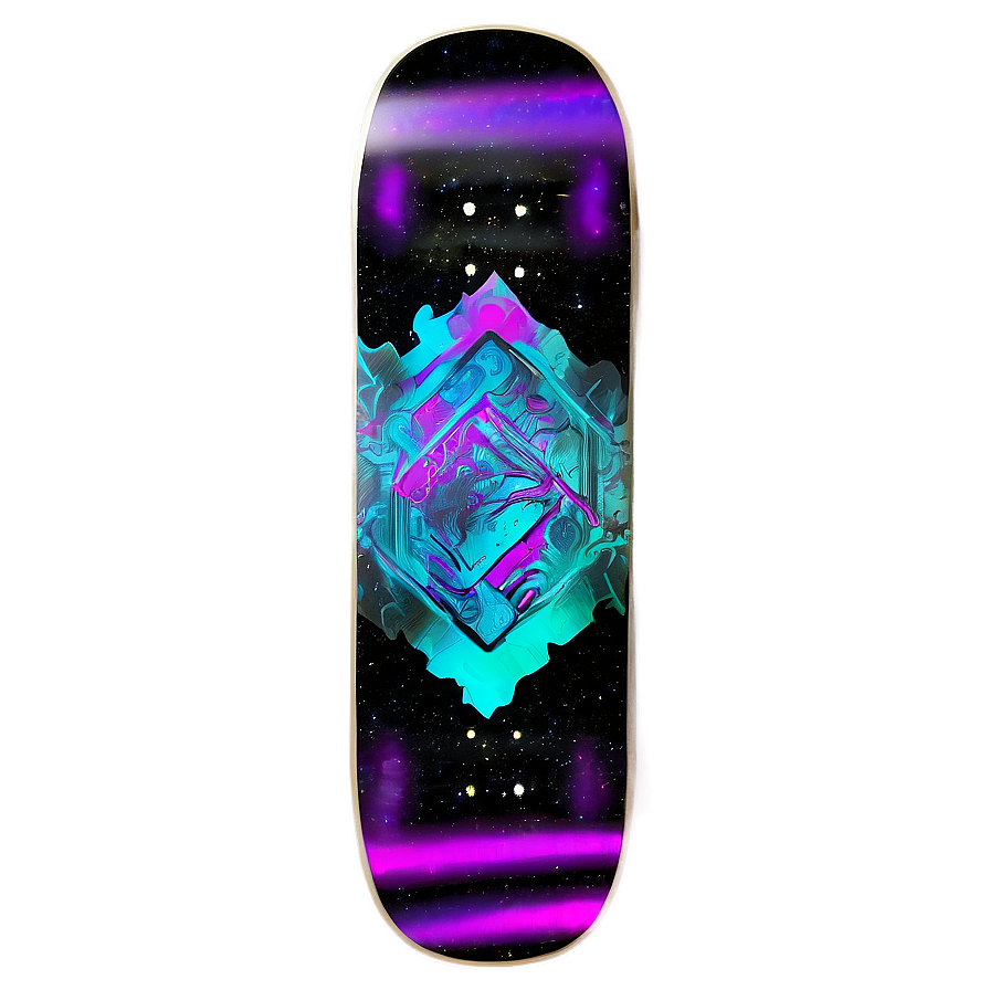 Holographic Skateboard Deck Sketch Png 06282024 PNG image