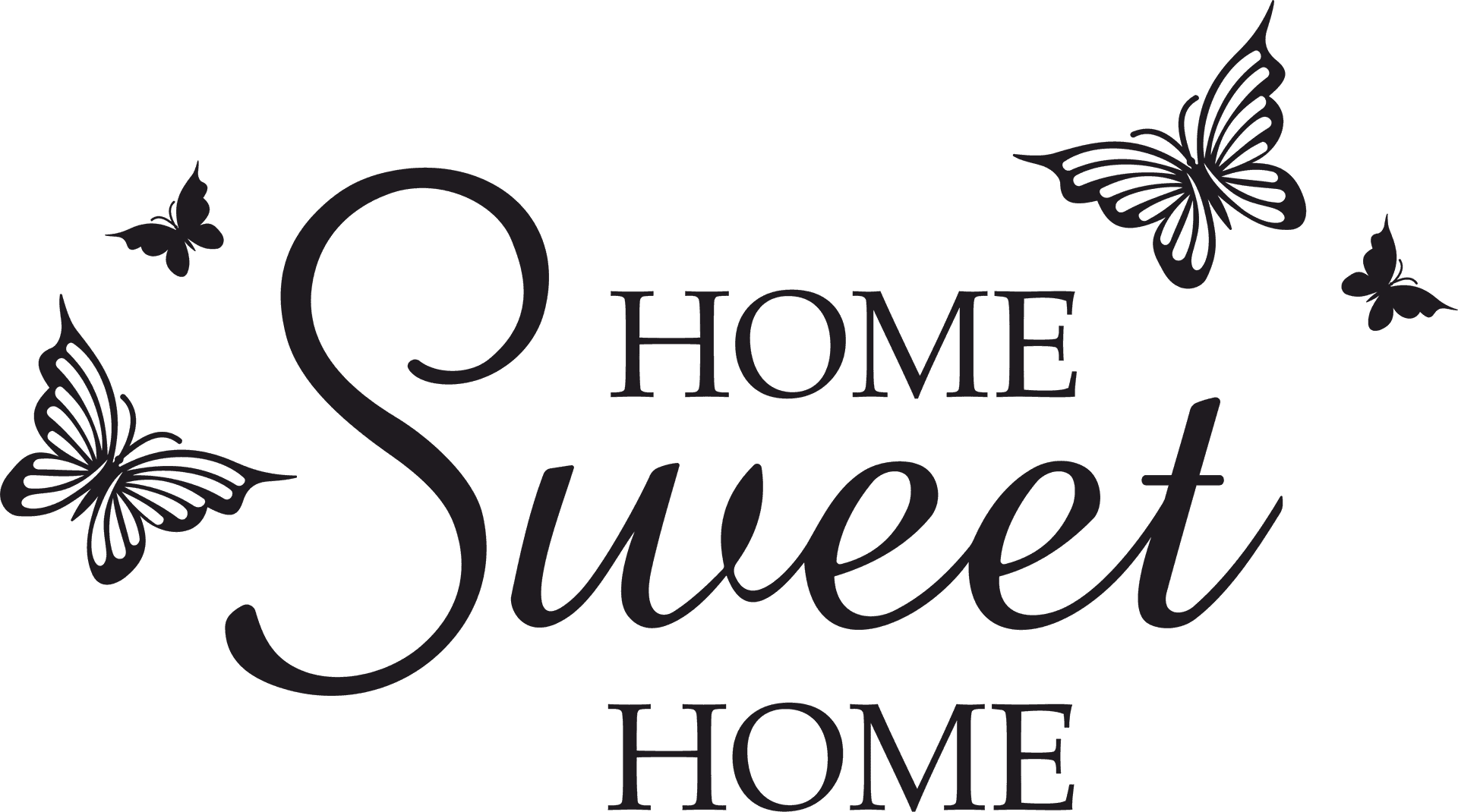 Home Sweet Home Butterfly Graphic PNG image