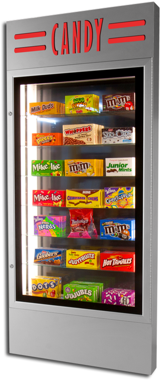 Home Theater Candy Display Cabinet PNG image