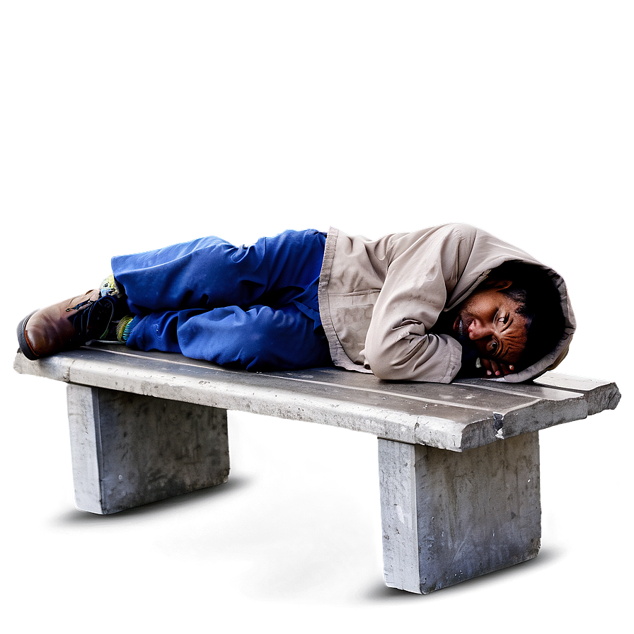 Homeless Man In Park Png Edp8 PNG image