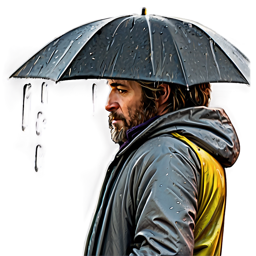 Homeless Man In Rain Png 8 PNG image