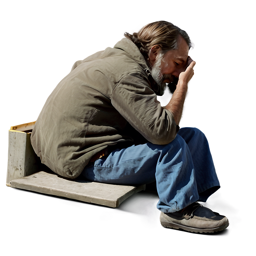 Homeless Man On Sidewalk Png 54 PNG image