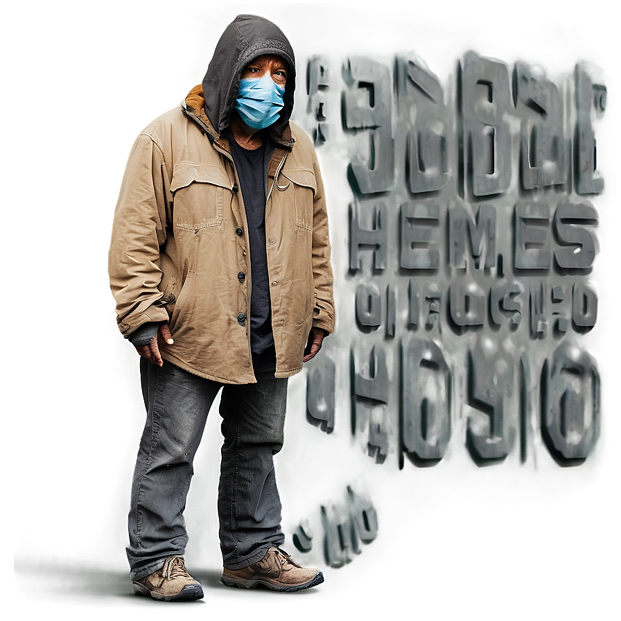 Homeless Man With Mask Png 06132024 PNG image