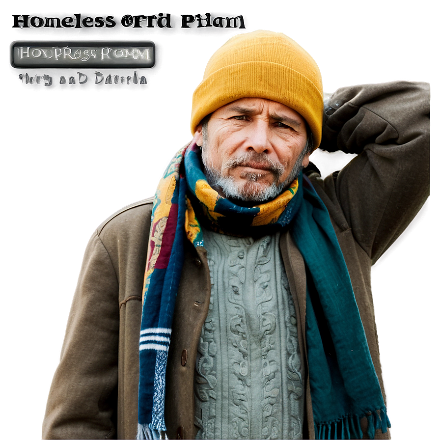 Homeless Man With Scarf Png Fqv PNG image