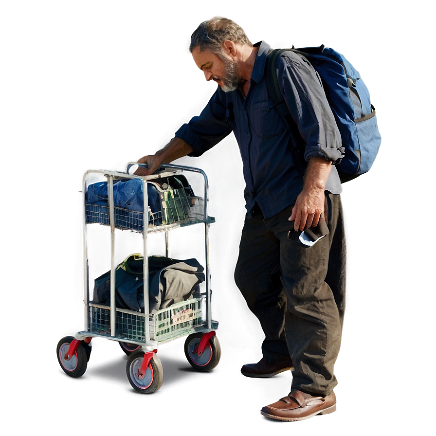 Homeless Man With Trolley Png 17 PNG image