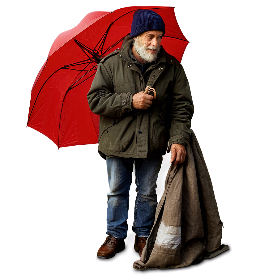 Homeless Man With Umbrella Png Jly92 PNG image