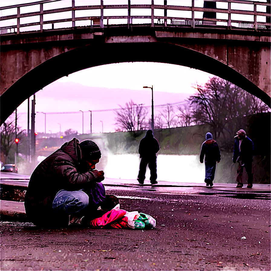 Homeless Under Bridge Png 06132024 PNG image