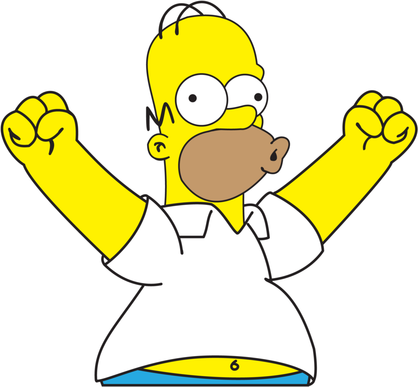 Homer Simpson Celebrating PNG image