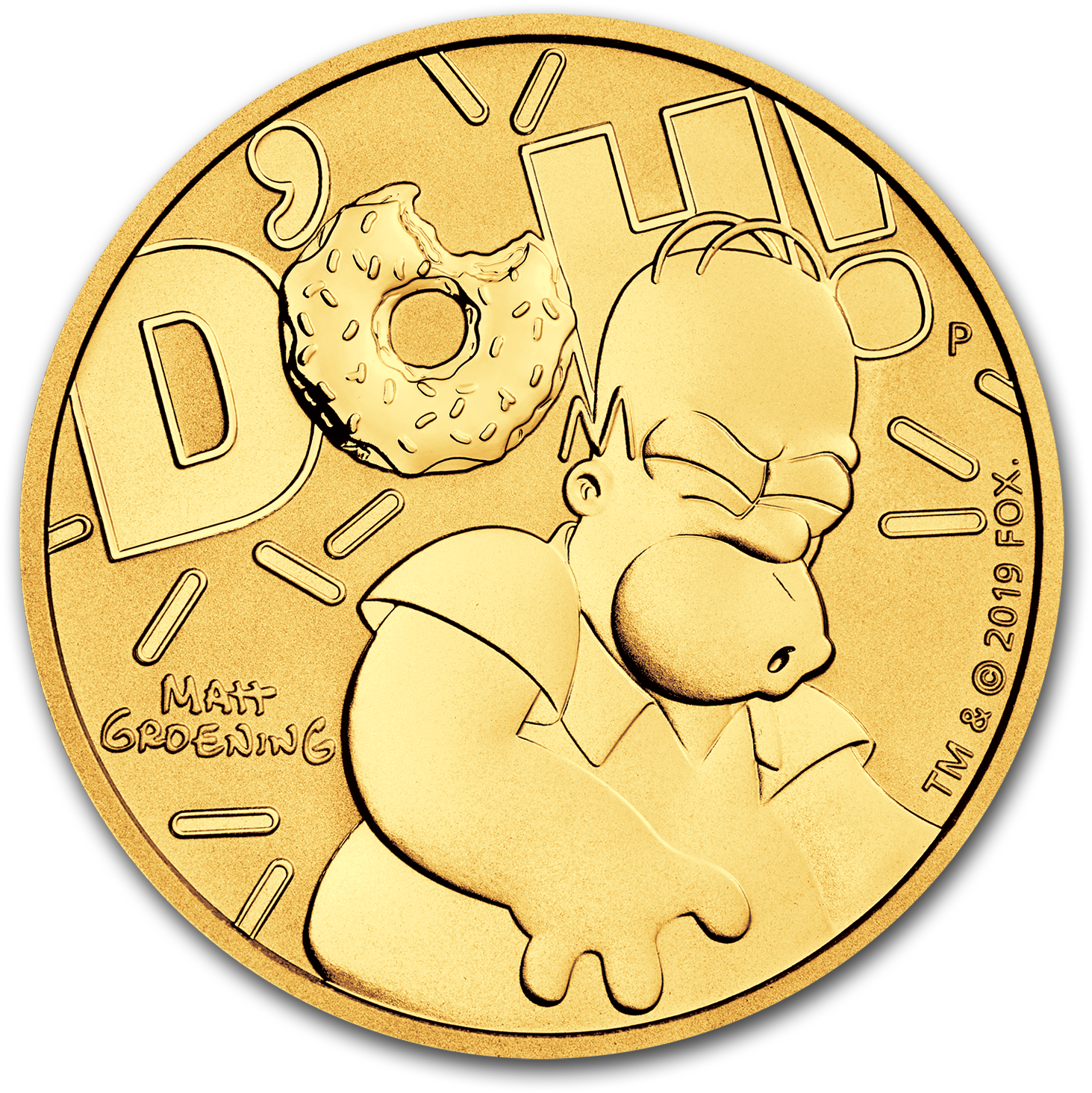 Homer Simpson Donut Coin PNG image