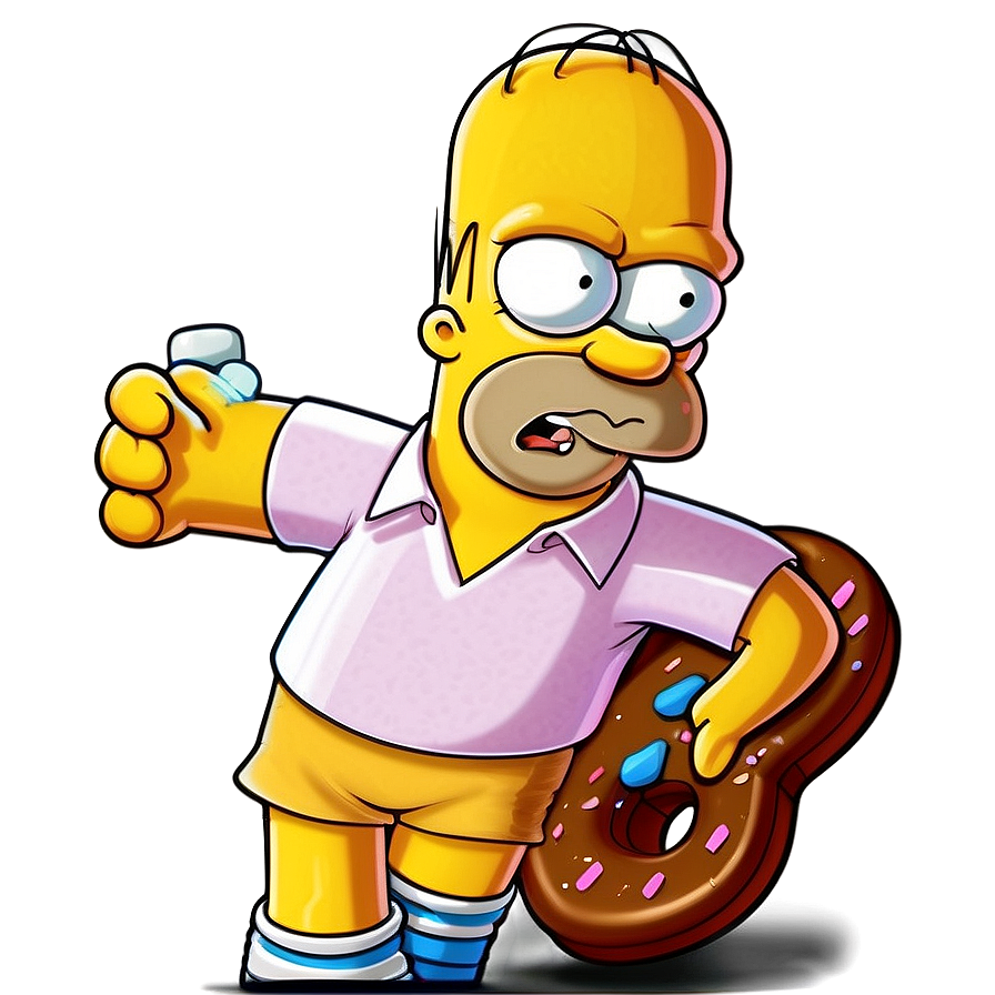 Homer Simpson Donut Lover Png 05212024 PNG image