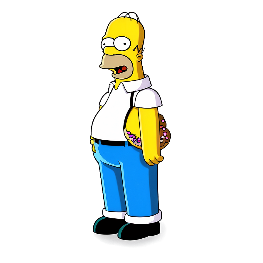 Homer Simpson Eating Donut Png 05212024 PNG image