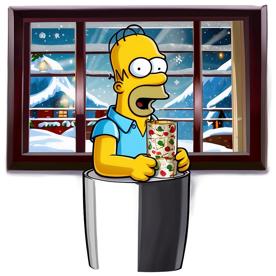 Homer Simpson Festive Moments Png 12 PNG image