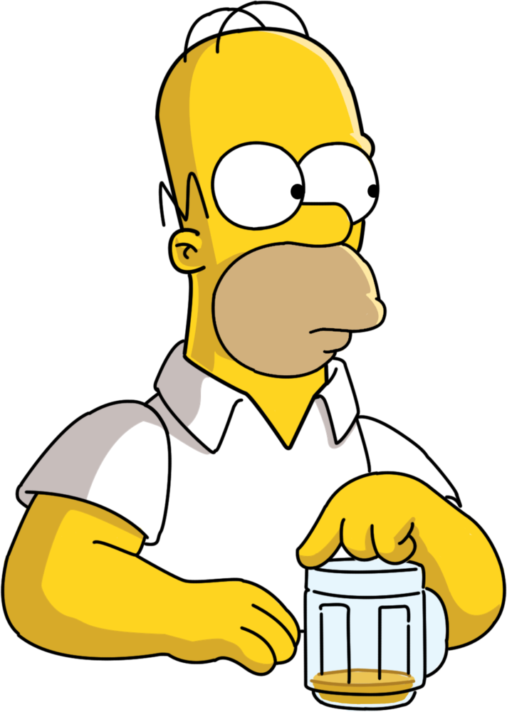 Homer Simpson Holding Beer Mug PNG image