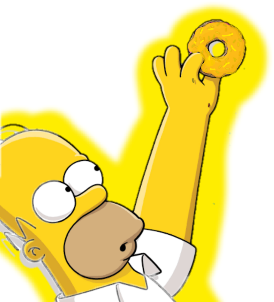 Homer Simpson Holding Donut PNG image