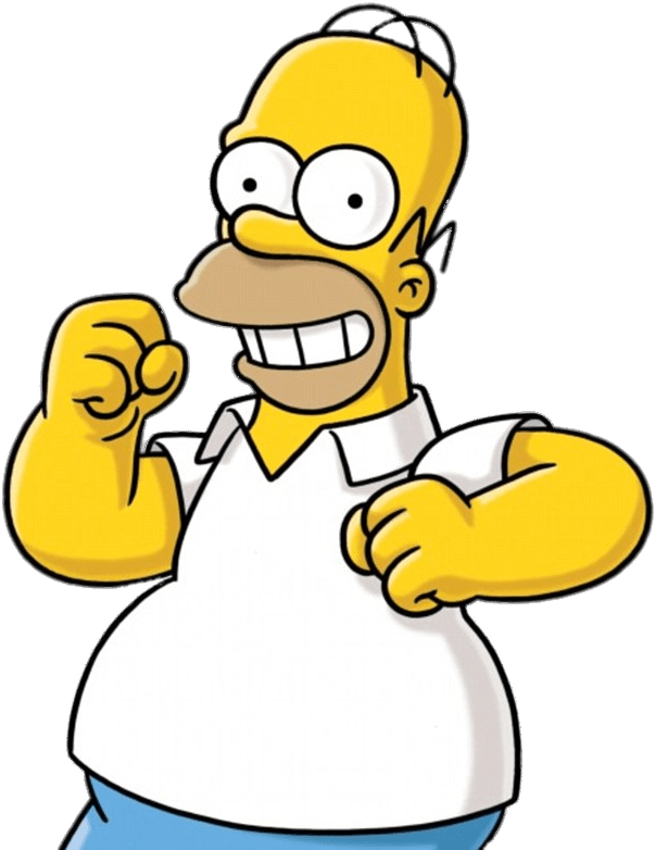 Homer Simpson Pointing Gesture PNG image