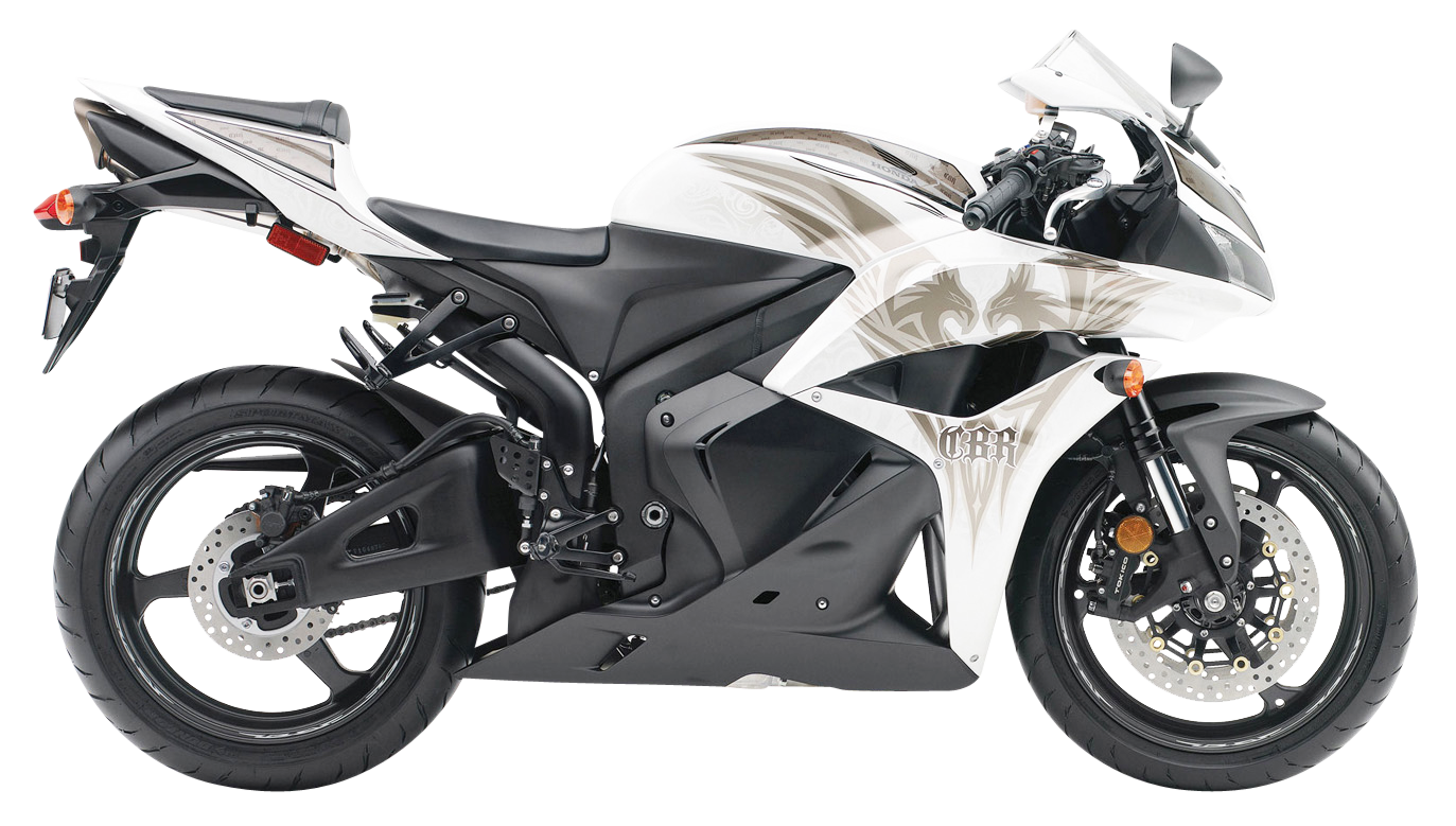 Honda C B R Sportbike White Design PNG image