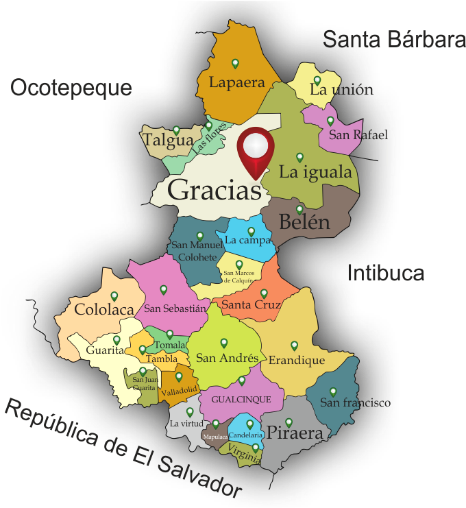 Honduras Lempira Department Map PNG image
