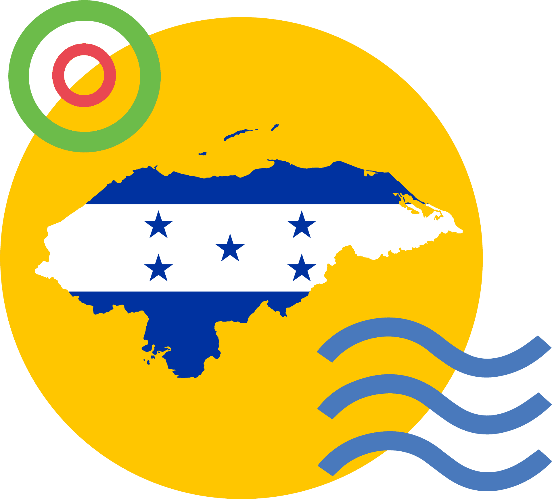 Honduras Map Flag Graphic PNG image