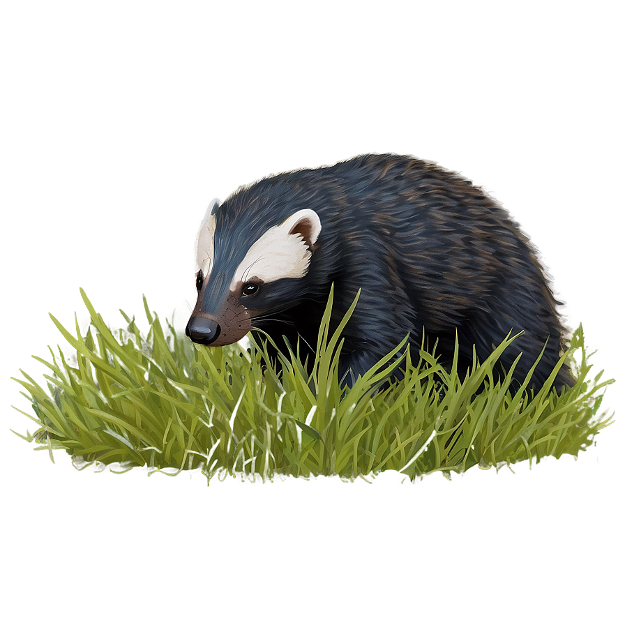 Honey Badger In The Grass Png 06252024 PNG image