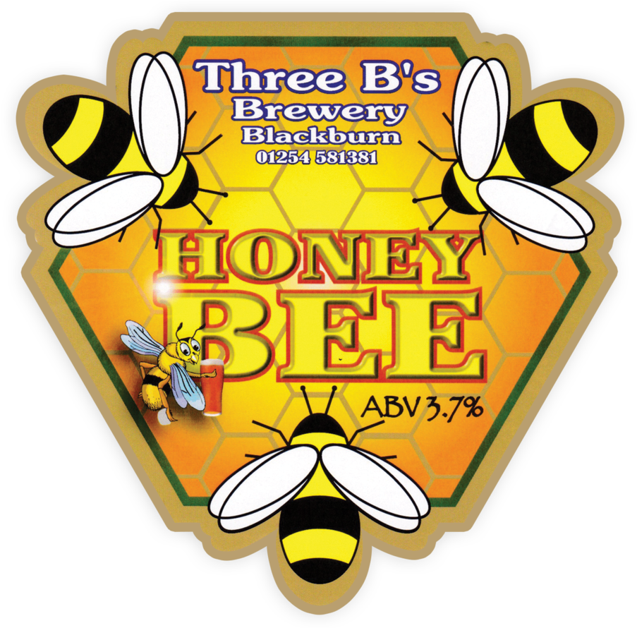 Honey Bee Beer Label Graphic PNG image