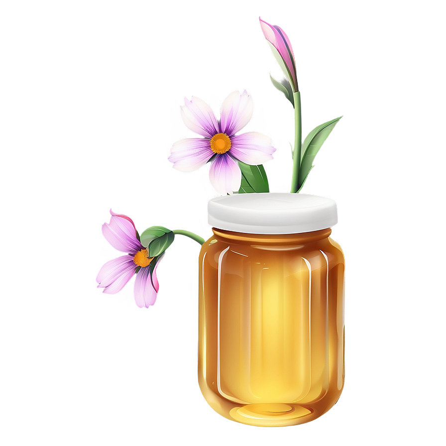 Honey Jar With Flowers Png 33 PNG image