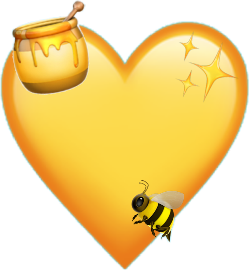 Honey Love Bee Emoji Composition PNG image