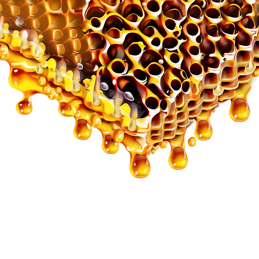 Honeycomb With Honey Drops Png 2 PNG image