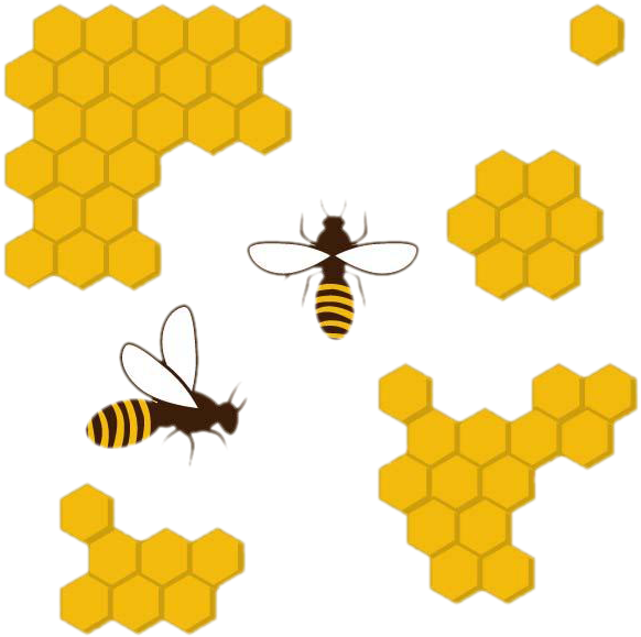 Honeycomband Bees Pattern PNG image