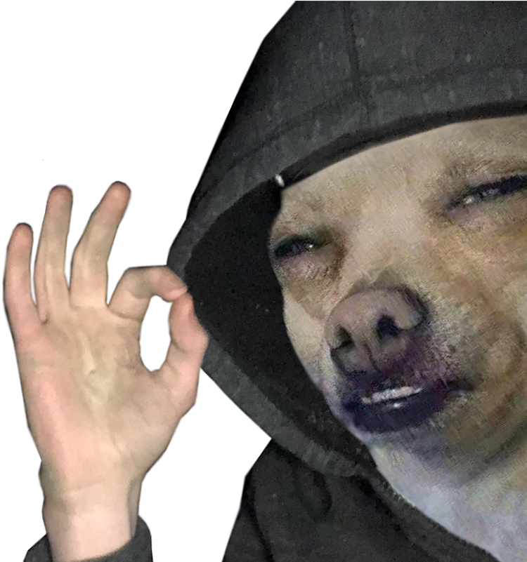 Hooded Dog Hand Gesture PNG image