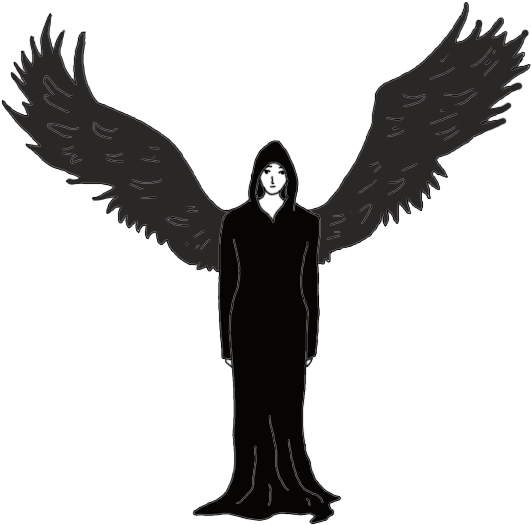 Hooded Figurewith Wings Illustration PNG image