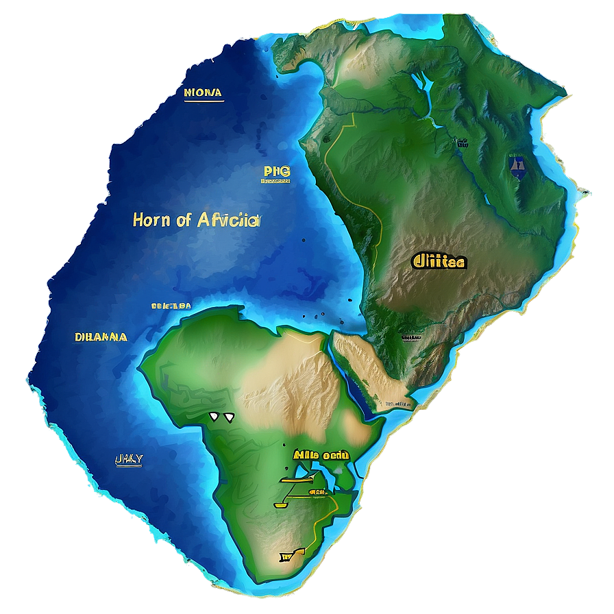 Horn Of Africa Map Png 06132024 PNG image