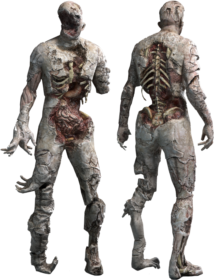 Horrific Zombie Creature Model PNG image