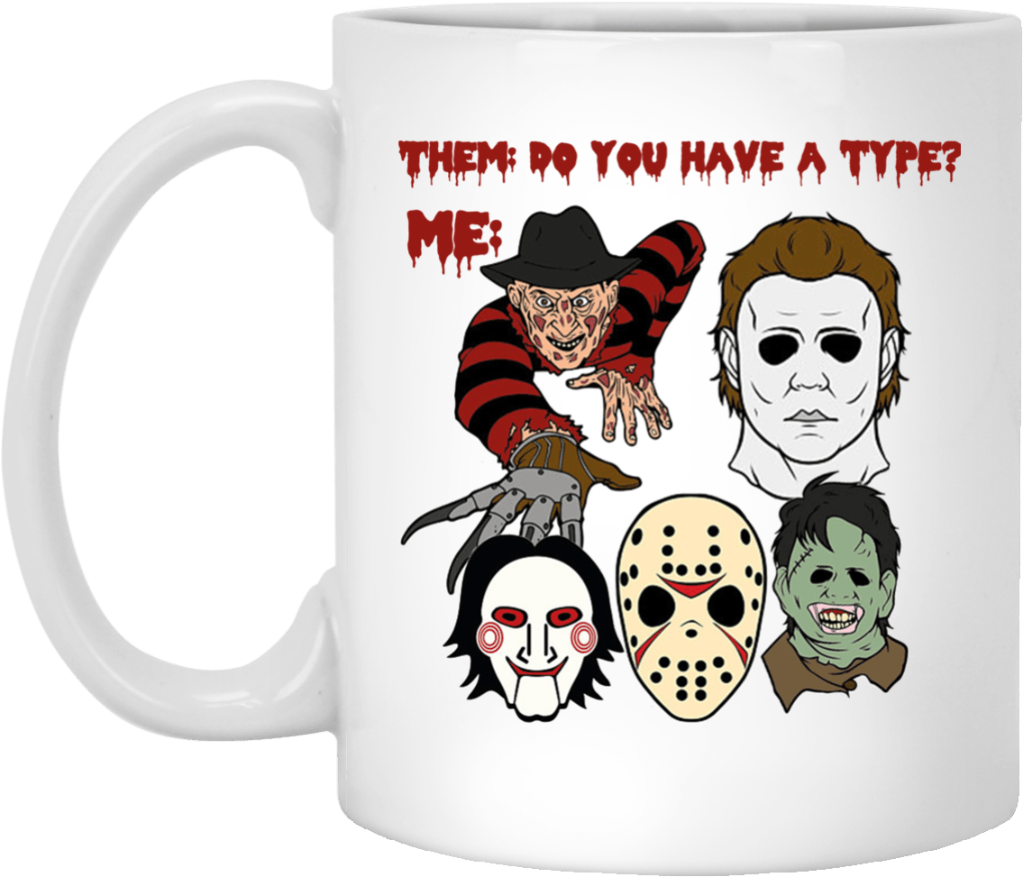 Horror Icons Mug Design PNG image