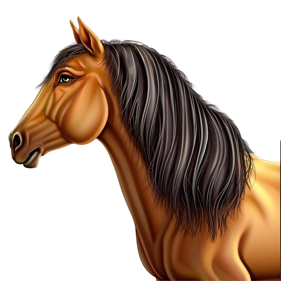 Horse Cartoon Art Png Myh61 PNG image