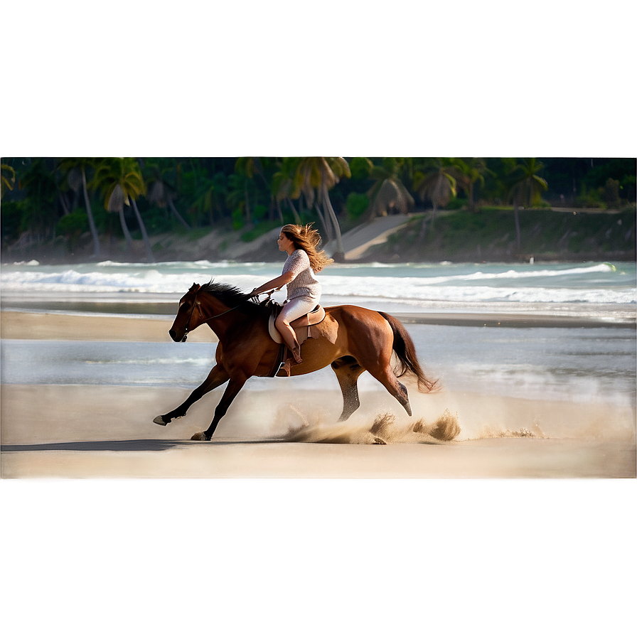 Horse Galloping On Beach Png 06292024 PNG image