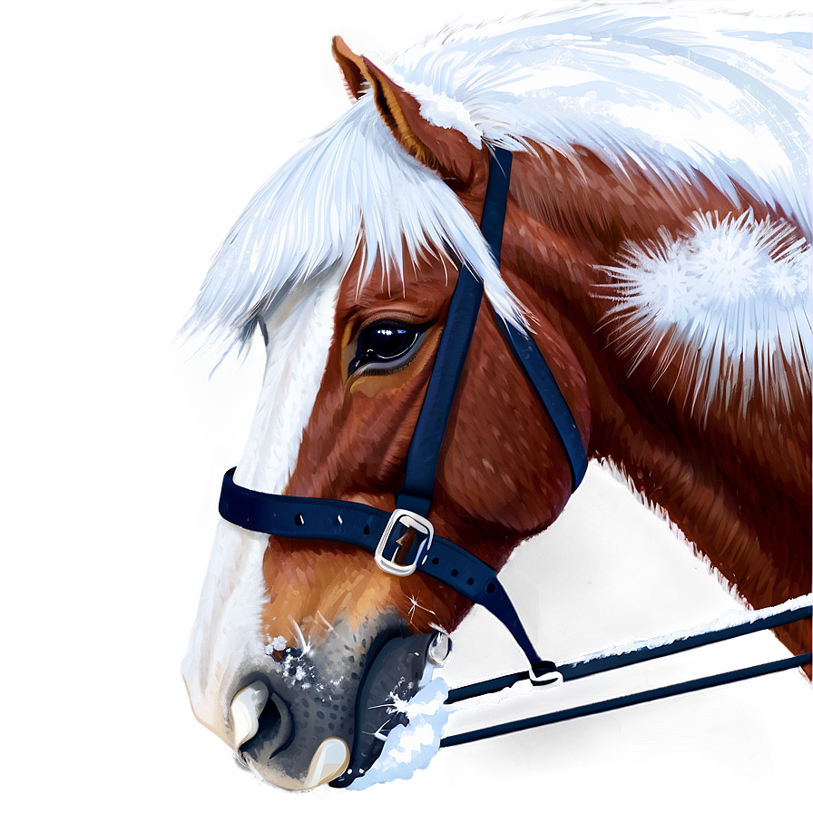 Horse In Snow Png 05032024 PNG image