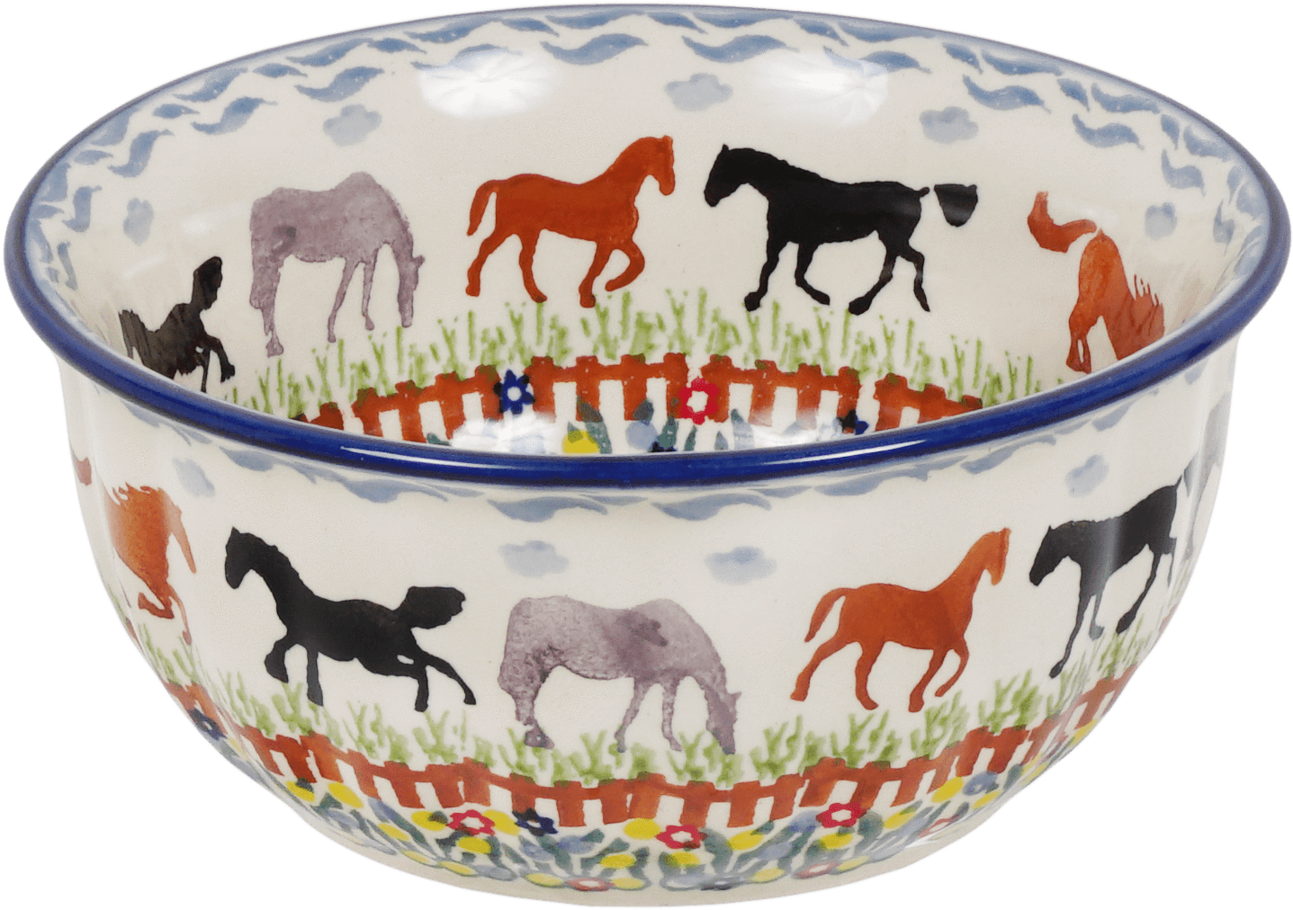 Horse Pattern Ceramic Bowl PNG image