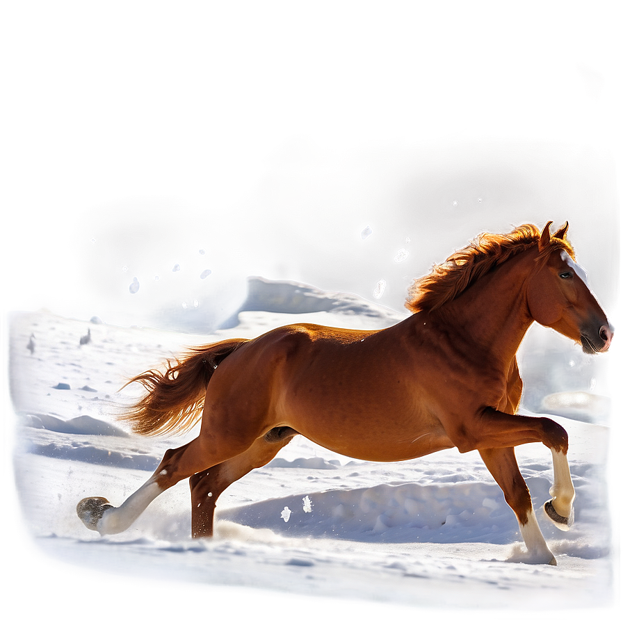 Horse Running In Snow Png Pgc PNG image