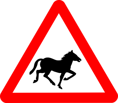 Horse_ Traffic_ Sign_ Warning PNG image