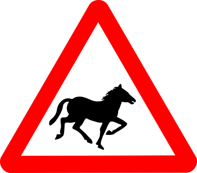 Horse Traffic Sign Warning PNG image