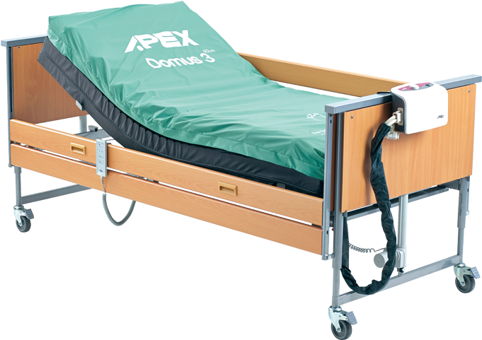 Hospital Bedwith Pressure Mattress System PNG image