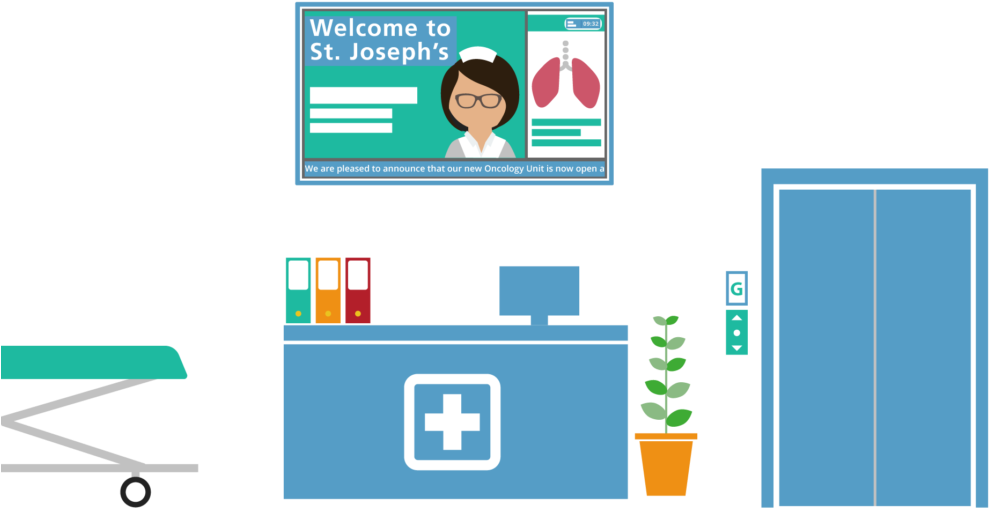 Hospital Reception Area Illustration PNG image