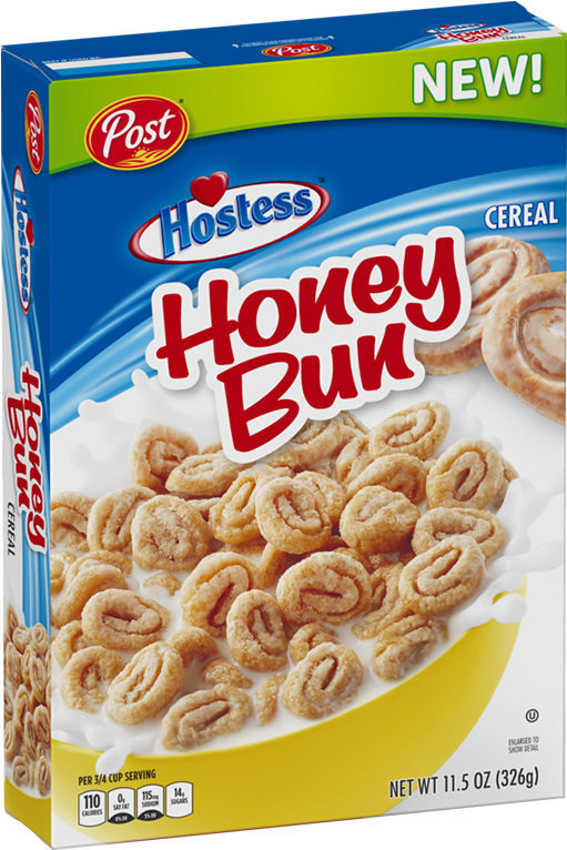 Hostess Honey Bun Cereal Box PNG image